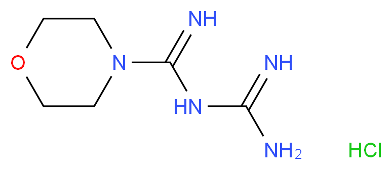 1-(morpholine-4-carboximidoyl)guanidine hydrochloride_分子结构_CAS_3160-91-6