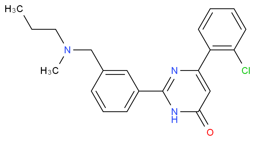 6-(2-chlorophenyl)-2-(3-{[methyl(propyl)amino]methyl}phenyl)pyrimidin-4(3H)-one_分子结构_CAS_)