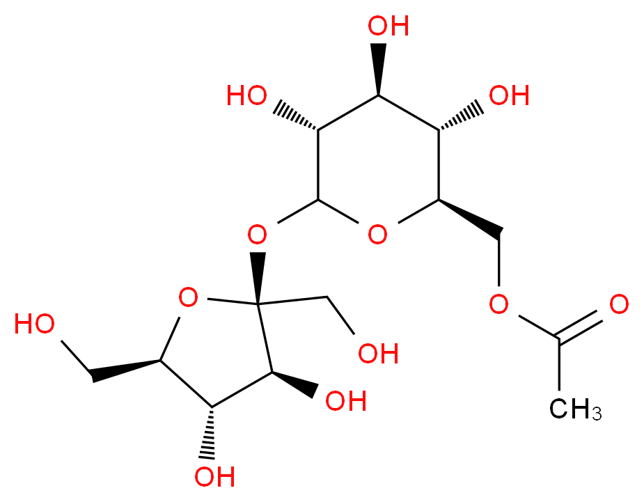 [(2R,3S,4S,5R)-6-{[(2S,3S,4S,5R)-3,4-dihydroxy-2,5-bis(hydroxymethyl)oxolan-2-yl]oxy}-3,4,5-trihydroxyoxan-2-yl]methyl acetate_分子结构_CAS_936001-72-8