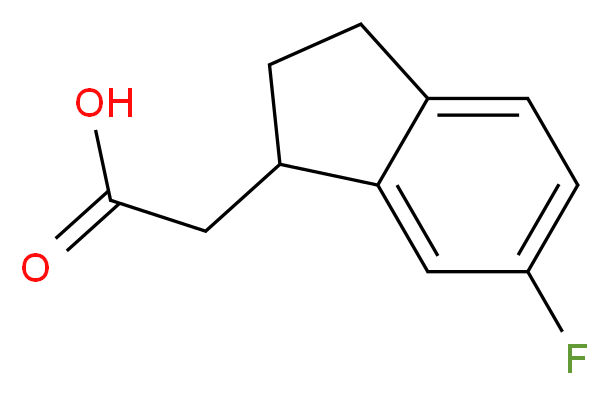 2-(6-Fluoro-2,3-dihydro-1H-inden-1-yl)acetic acid_分子结构_CAS_1188044-87-2)