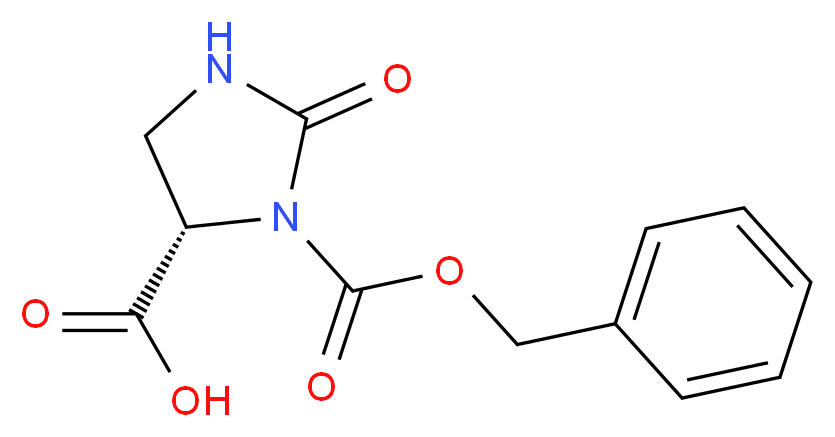 (S)-3-((Benzyloxy)carbonyl)-2-oxoiMidazolidine-4-carboxylic acid_分子结构_CAS_59760-01-9)