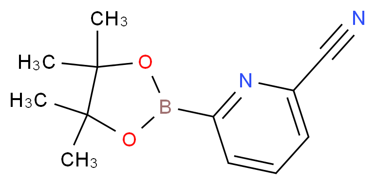 6-(tetramethyl-1,3,2-dioxaborolan-2-yl)pyridine-2-carbonitrile_分子结构_CAS_952402-29-8