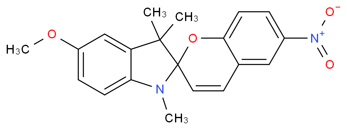 5'-methoxy-1',3',3'-trimethyl-6-nitro-1',3'-dihydrospiro[chromene-2,2'-indole]_分子结构_CAS_16331-96-7