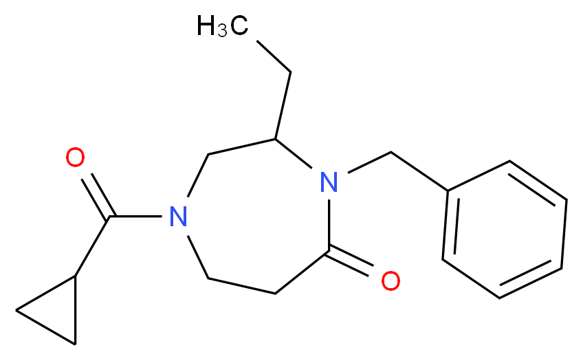 4-benzyl-1-(cyclopropylcarbonyl)-3-ethyl-1,4-diazepan-5-one_分子结构_CAS_)