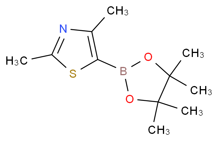 2,4-dimethyl-5-(4,4,5,5-tetramethyl-1,3,2-dioxaborolan-2-yl)-1,3-thiazole_分子结构_CAS_859833-13-9)