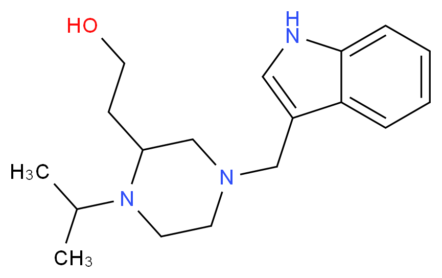 2-[4-(1H-indol-3-ylmethyl)-1-isopropyl-2-piperazinyl]ethanol_分子结构_CAS_)