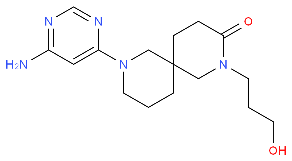 8-(6-amino-4-pyrimidinyl)-2-(3-hydroxypropyl)-2,8-diazaspiro[5.5]undecan-3-one_分子结构_CAS_)