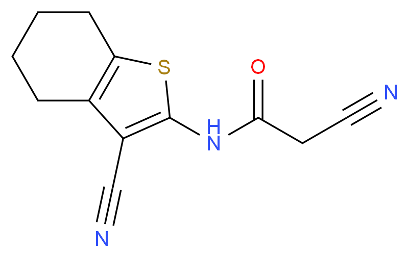 2-Cyano-N-(3-cyano-4,5,6,7-tetrahydro-1-benzothien-2-yl)acetamide_分子结构_CAS_)