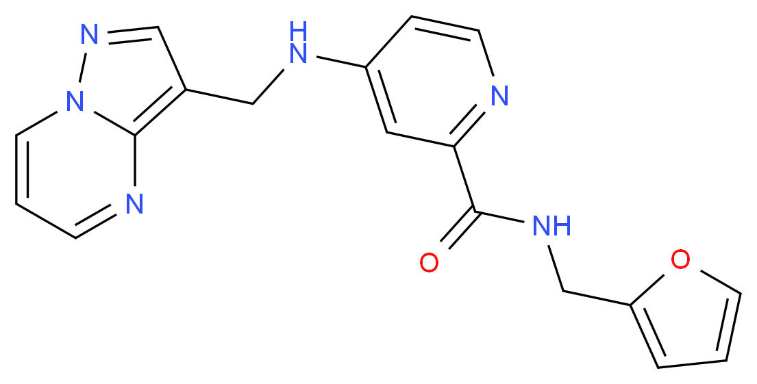 N-(2-furylmethyl)-4-[(pyrazolo[1,5-a]pyrimidin-3-ylmethyl)amino]-2-pyridinecarboxamide_分子结构_CAS_)