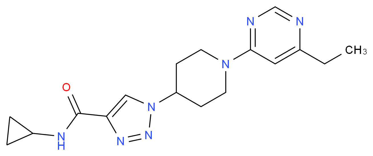 N-cyclopropyl-1-[1-(6-ethylpyrimidin-4-yl)piperidin-4-yl]-1H-1,2,3-triazole-4-carboxamide_分子结构_CAS_)