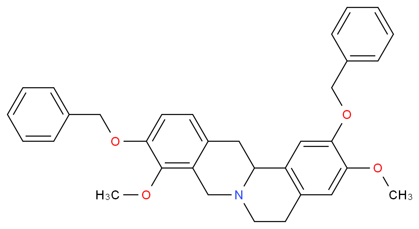 3,11-bis(benzyloxy)-4,10-dimethoxy-7,8,12b,13-tetrahydro-5H-6-azatetraphene_分子结构_CAS_62744-18-7