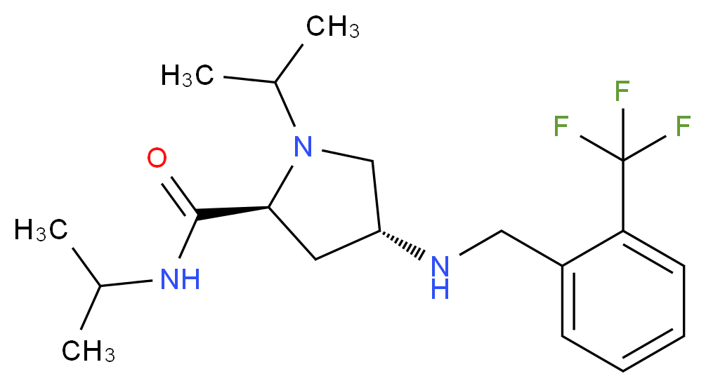 (4R)-N,1-diisopropyl-4-{[2-(trifluoromethyl)benzyl]amino}-L-prolinamide_分子结构_CAS_)