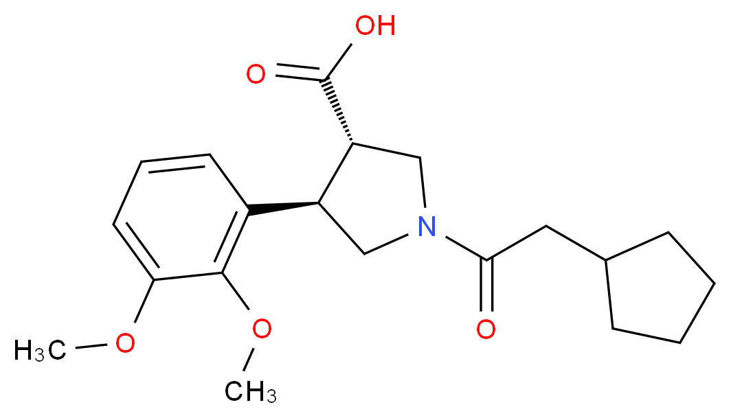 (3S*,4R*)-1-(cyclopentylacetyl)-4-(2,3-dimethoxyphenyl)pyrrolidine-3-carboxylic acid_分子结构_CAS_)
