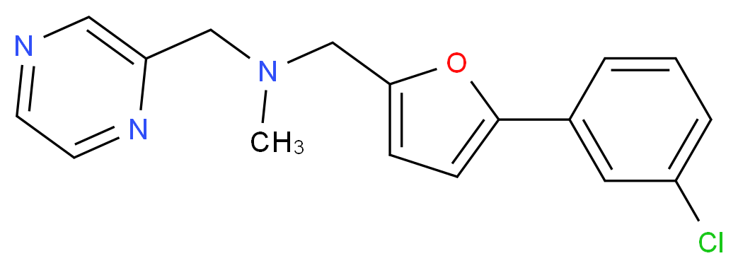 1-[5-(3-chlorophenyl)-2-furyl]-N-methyl-N-(pyrazin-2-ylmethyl)methanamine_分子结构_CAS_)