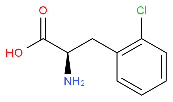 (2R)-2-amino-3-(2-chlorophenyl)propanoic acid_分子结构_CAS_80126-50-7