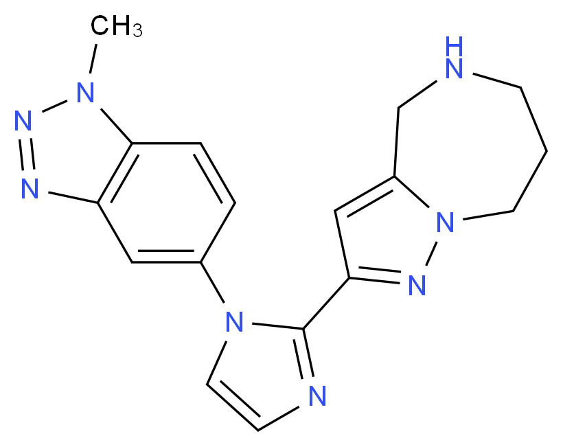 2-[1-(1-methyl-1H-1,2,3-benzotriazol-5-yl)-1H-imidazol-2-yl]-5,6,7,8-tetrahydro-4H-pyrazolo[1,5-a][1,4]diazepine_分子结构_CAS_)