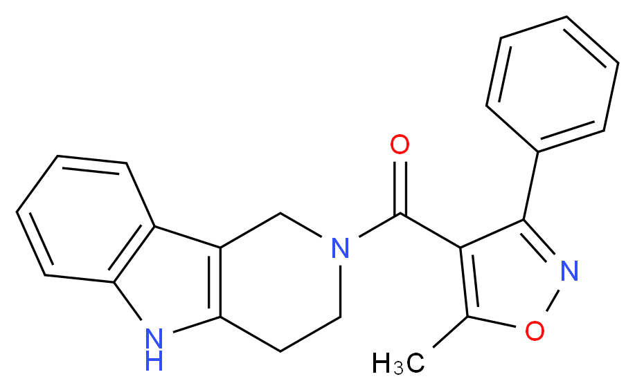 2-[(5-methyl-3-phenyl-4-isoxazolyl)carbonyl]-2,3,4,5-tetrahydro-1H-pyrido[4,3-b]indole_分子结构_CAS_)