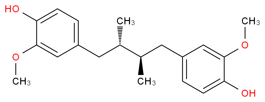 4-[(2S,3R)-3-[(4-hydroxy-3-methoxyphenyl)methyl]-2-methylbutyl]-2-methoxyphenol_分子结构_CAS_66322-34-7
