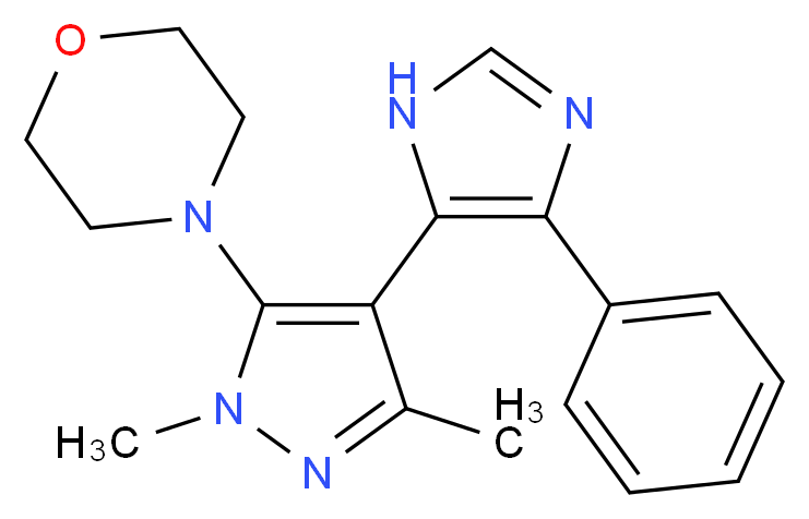 4-[1,3-dimethyl-4-(4-phenyl-1H-imidazol-5-yl)-1H-pyrazol-5-yl]morpholine_分子结构_CAS_)