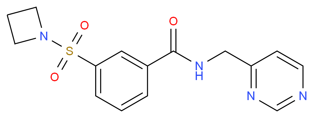 3-(azetidin-1-ylsulfonyl)-N-(pyrimidin-4-ylmethyl)benzamide_分子结构_CAS_)