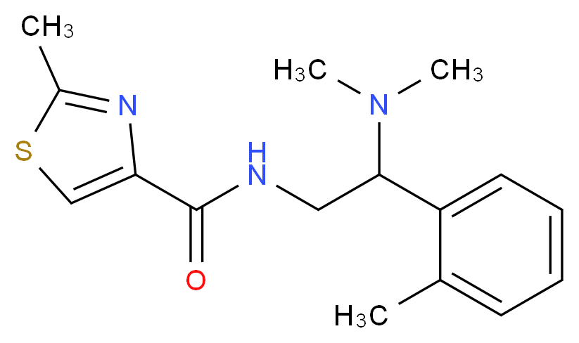 N-[2-(dimethylamino)-2-(2-methylphenyl)ethyl]-2-methyl-1,3-thiazole-4-carboxamide_分子结构_CAS_)