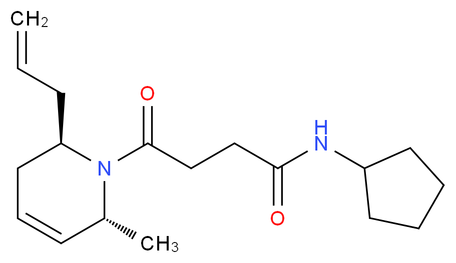 4-[(2R*,6R*)-2-allyl-6-methyl-3,6-dihydropyridin-1(2H)-yl]-N-cyclopentyl-4-oxobutanamide_分子结构_CAS_)