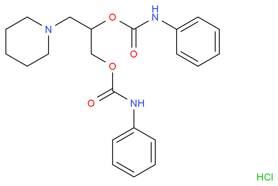 2-[(phenylcarbamoyl)oxy]-3-(piperidin-1-yl)propyl N-phenylcarbamate hydrochloride_分子结构_CAS_537-12-2