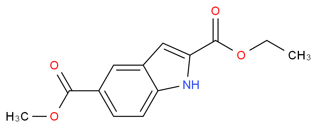 2-Ethyl 5-Methyl 1H-indole-2,5-dicarboxylate_分子结构_CAS_884494-66-0)