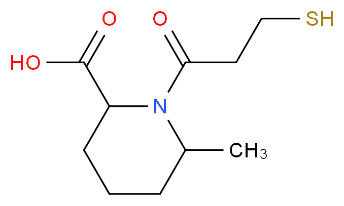 1-(3-mercaptopropanoyl)-6-methylpiperidine-2-carboxylic acid_分子结构_CAS_174909-66-1)