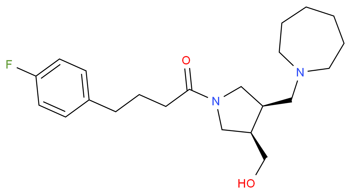 {(3R*,4R*)-4-(azepan-1-ylmethyl)-1-[4-(4-fluorophenyl)butanoyl]pyrrolidin-3-yl}methanol_分子结构_CAS_)