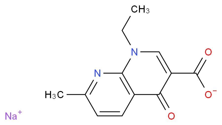 sodium 1-ethyl-7-methyl-4-oxo-1,4-dihydro-1,8-naphthyridine-3-carboxylate_分子结构_CAS_3374-05-8