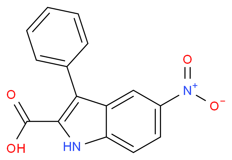 5-nitro-3-phenyl-1H-indole-2-carboxylic acid_分子结构_CAS_14182-37-7