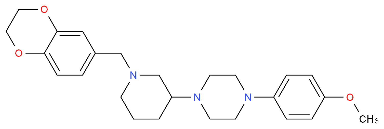 1-[1-(2,3-dihydro-1,4-benzodioxin-6-ylmethyl)-3-piperidinyl]-4-(4-methoxyphenyl)piperazine_分子结构_CAS_)