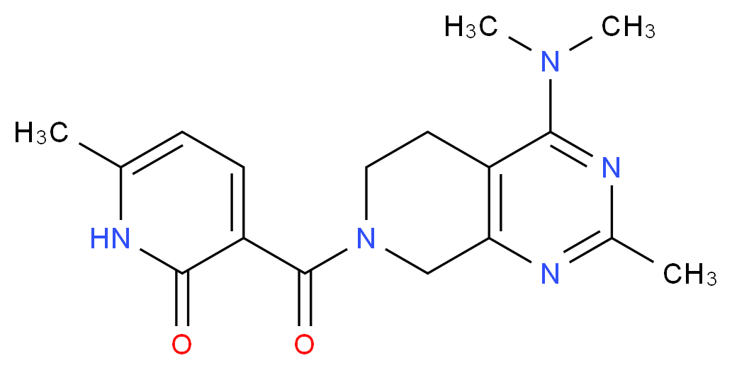 3-{[4-(dimethylamino)-2-methyl-5,8-dihydropyrido[3,4-d]pyrimidin-7(6H)-yl]carbonyl}-6-methyl-2(1H)-pyridinone_分子结构_CAS_)