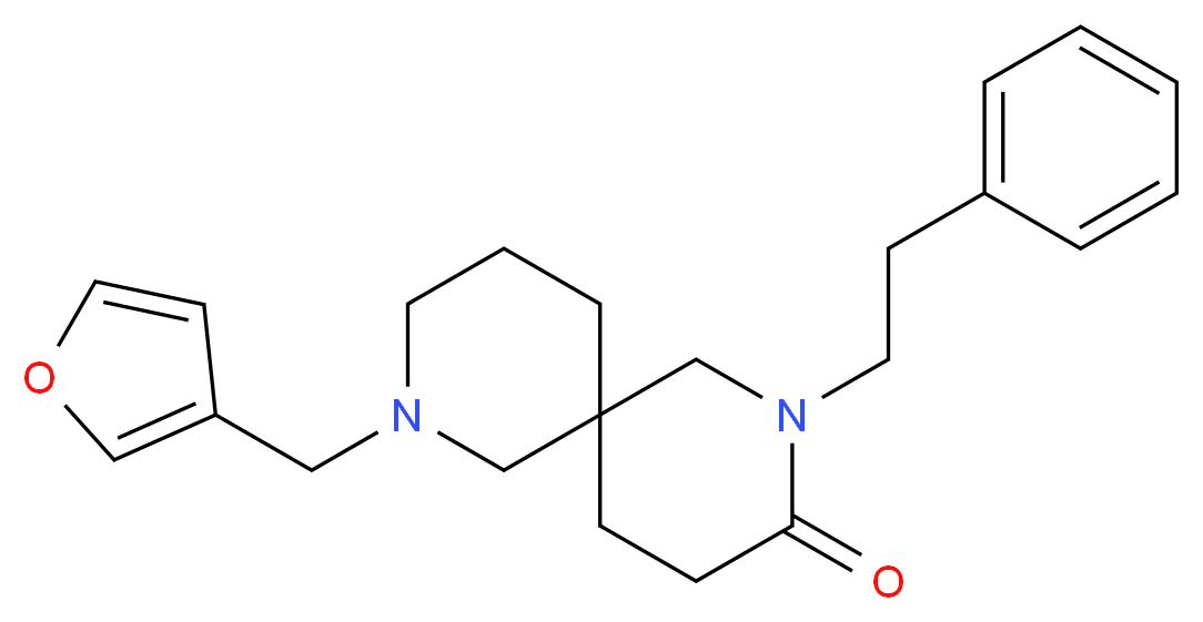 8-(3-furylmethyl)-2-(2-phenylethyl)-2,8-diazaspiro[5.5]undecan-3-one_分子结构_CAS_)