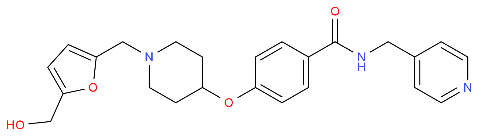 4-[(1-{[5-(hydroxymethyl)-2-furyl]methyl}-4-piperidinyl)oxy]-N-(4-pyridinylmethyl)benzamide_分子结构_CAS_)
