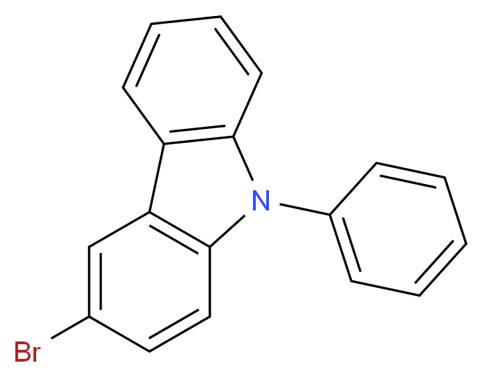 3-Bromo-N-phenylcarbazole_分子结构_CAS_1153-85-1)