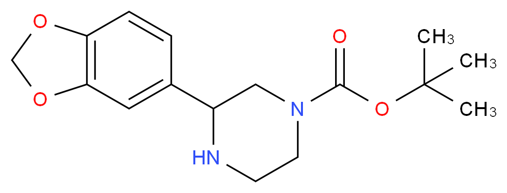 tert-butyl 3-(2H-1,3-benzodioxol-5-yl)piperazine-1-carboxylate_分子结构_CAS_1241678-08-9