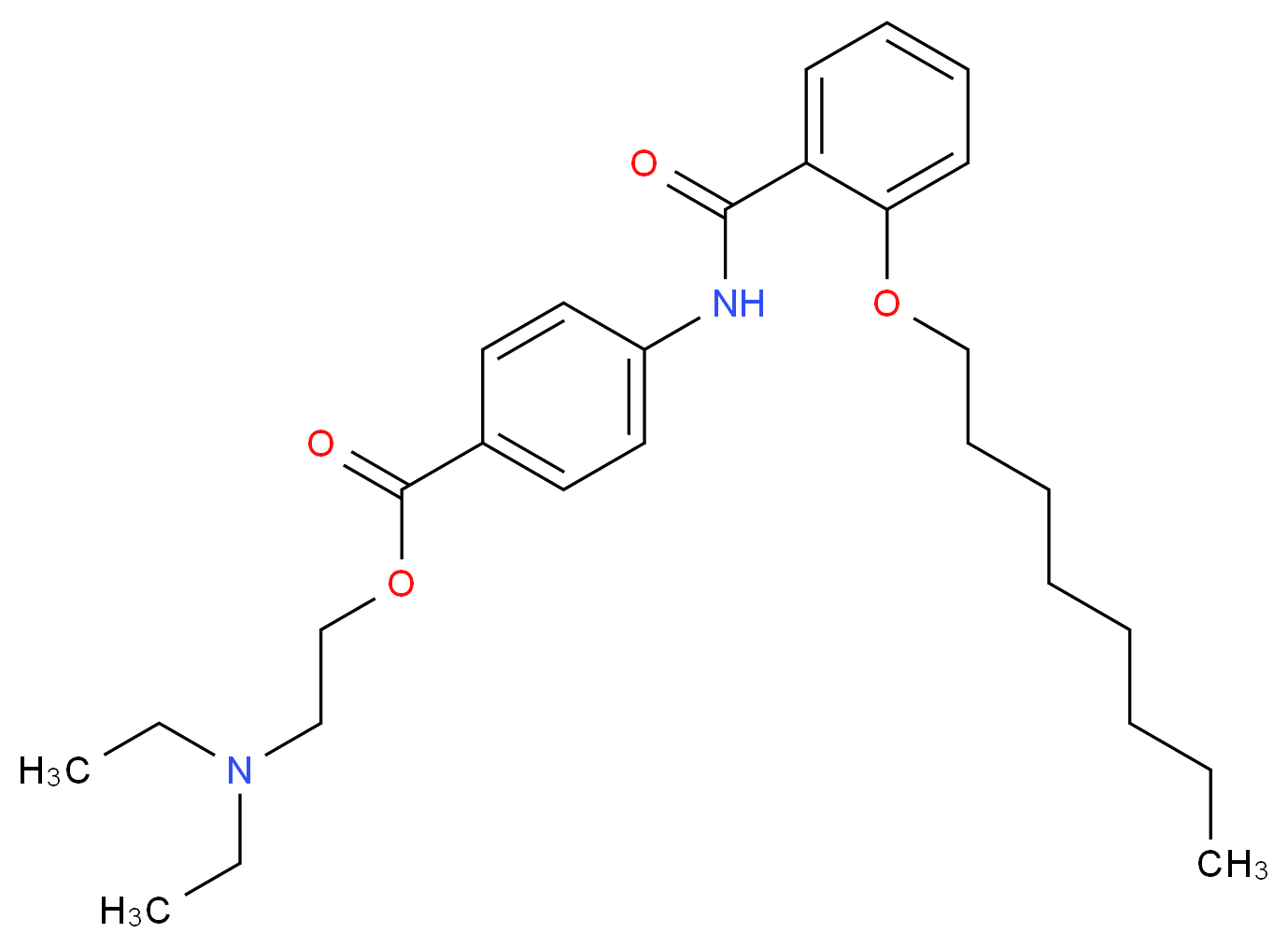 2-(Diethylamino)ethyl 4-(2-(octyloxy)benzamido)benzoate_分子结构_CAS_26090-29-9)