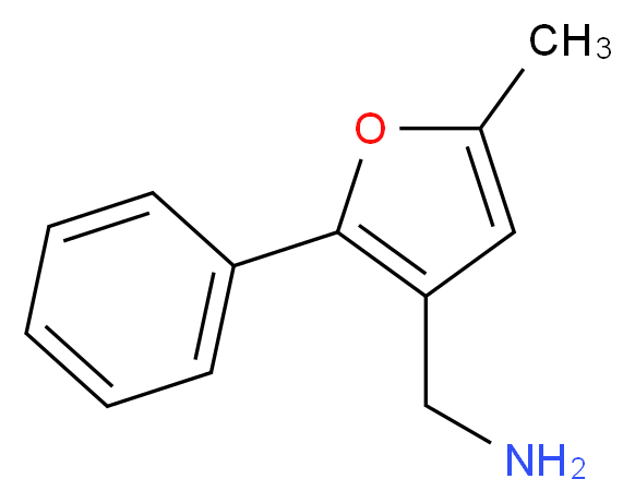 (5-methyl-2-phenylfuran-3-yl)methanamine_分子结构_CAS_771572-29-3