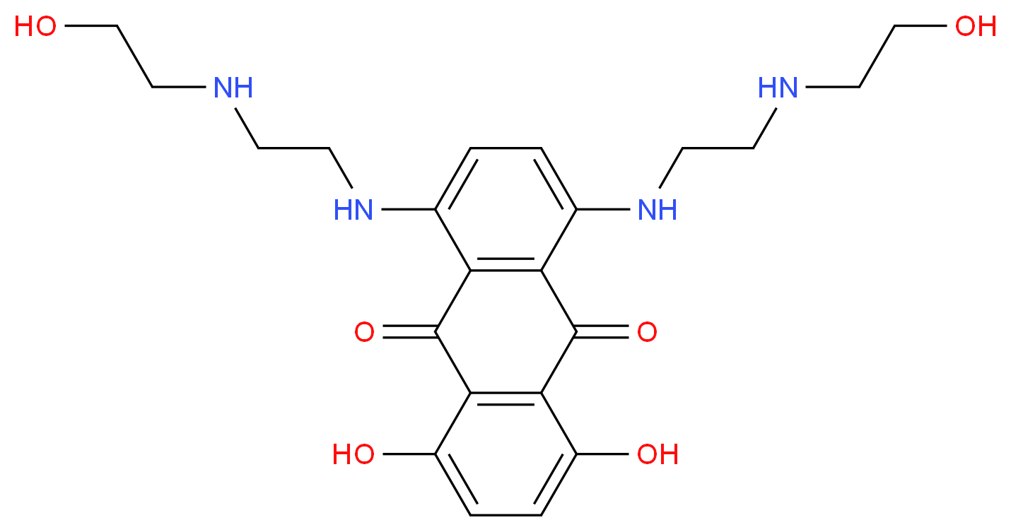 1,4-dihydroxy-5,8-bis({2-[(2-hydroxyethyl)amino]ethyl}amino)-9,10-dihydroanthracene-9,10-dione_分子结构_CAS_65271-80-9