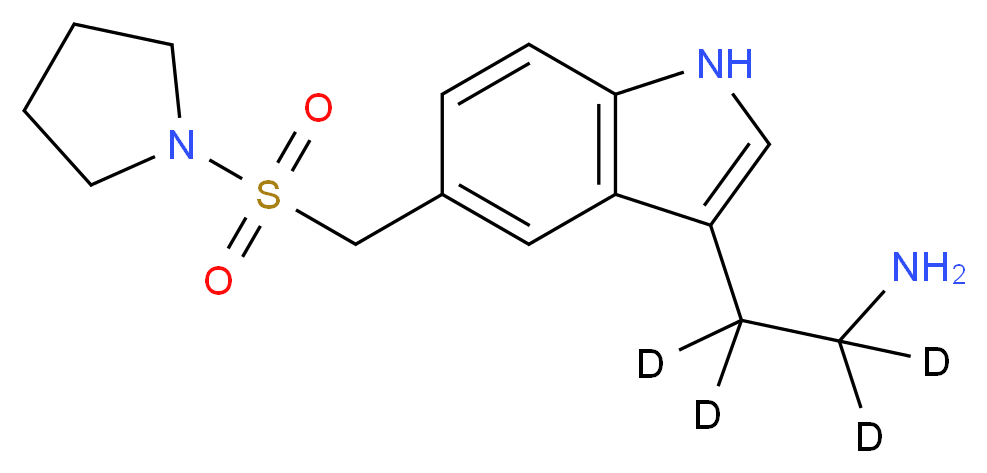 2-{5-[(pyrrolidine-1-sulfonyl)methyl]-1H-indol-3-yl}(<sup>2</sup>H<sub>4</sub>)ethan-1-amine_分子结构_CAS_1346604-75-8