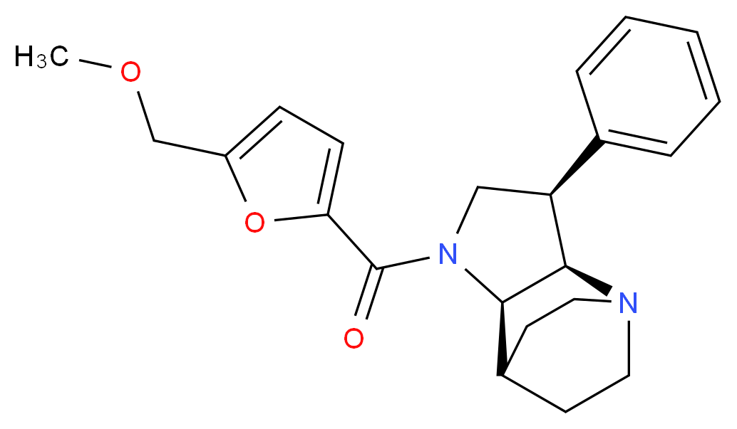 (3R*,3aR*,7aR*)-1-[5-(methoxymethyl)-2-furoyl]-3-phenyloctahydro-4,7-ethanopyrrolo[3,2-b]pyridine_分子结构_CAS_)