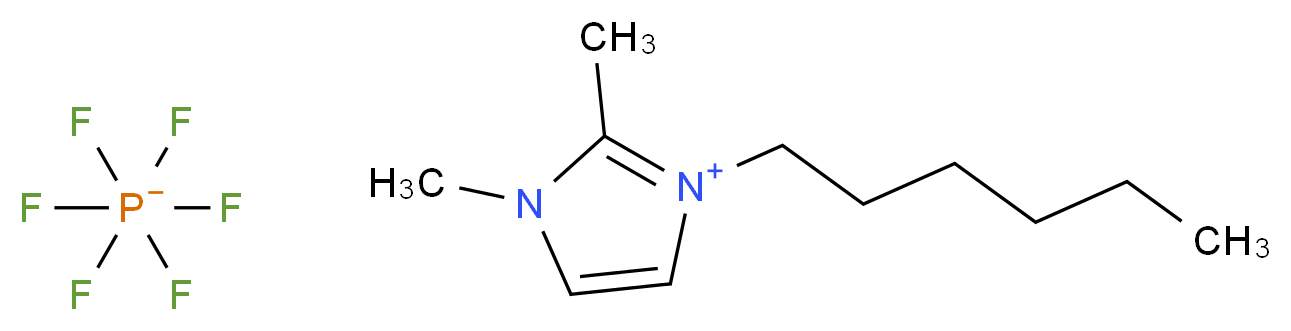 3-hexyl-1,2-dimethyl-1H-imidazol-3-ium; hexafluoro-λ<sup>5</sup>-phosphanuide_分子结构_CAS_653601-27-5