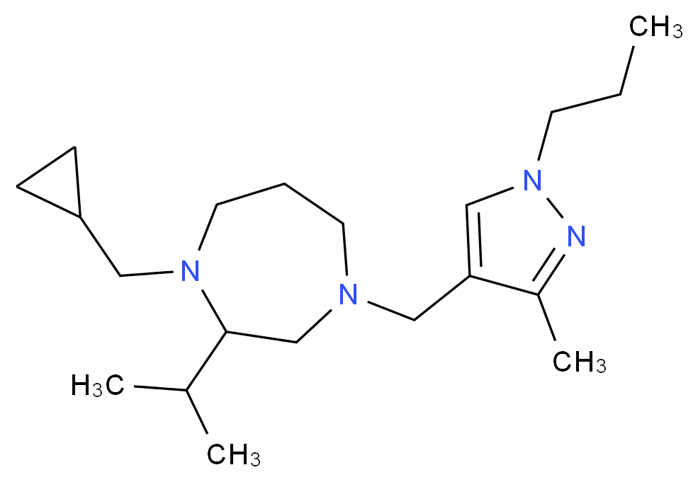 1-(cyclopropylmethyl)-2-isopropyl-4-[(3-methyl-1-propyl-1H-pyrazol-4-yl)methyl]-1,4-diazepane_分子结构_CAS_)