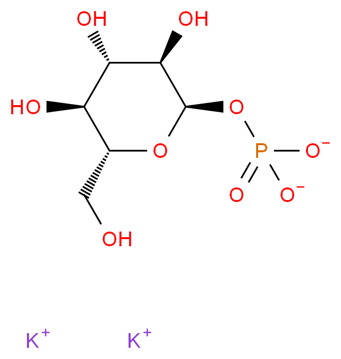 dipotassium (2R,3R,4S,5S,6R)-3,4,5-trihydroxy-6-(hydroxymethyl)oxan-2-yl phosphate_分子结构_CAS_5996-14-5