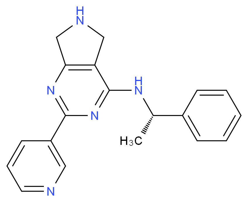 N-[(1S)-1-phenylethyl]-2-(3-pyridinyl)-6,7-dihydro-5H-pyrrolo[3,4-d]pyrimidin-4-amine_分子结构_CAS_)
