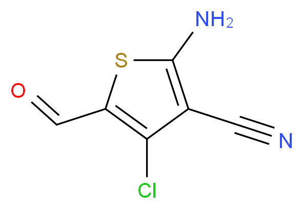 2-amino-4-chloro-5-formylthiophene-3-carbonitrile_分子结构_CAS_104366-23-6