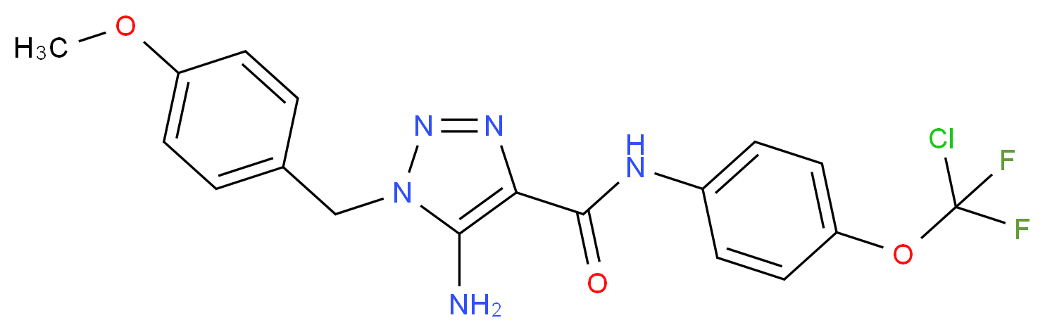 5-Amino-N-{4-[chloro(difluoro)methoxy]phenyl}-1-(4-methoxybenzyl)-1H-1,2,3-triazole-4-carboxamide_分子结构_CAS_)