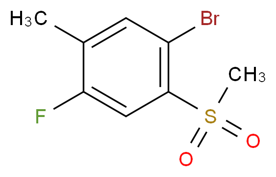 2-Bromo-5-fluoro-4-methylphenyl methyl sulphone_分子结构_CAS_942474-79-5)